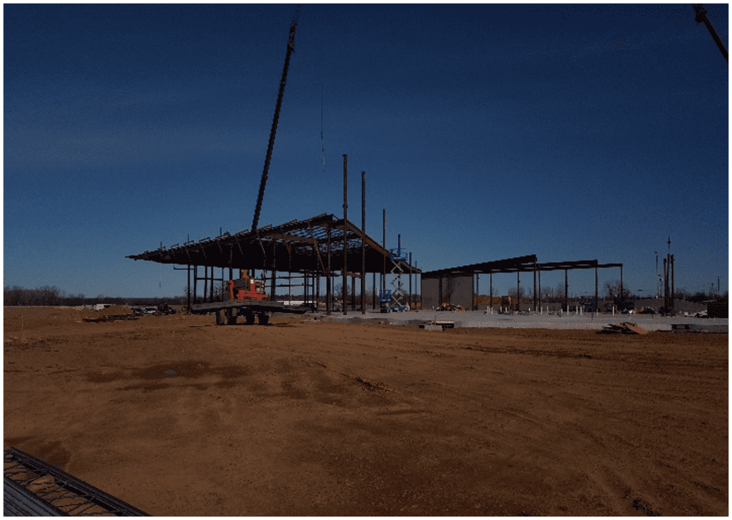 field services - fabricated steel being erected