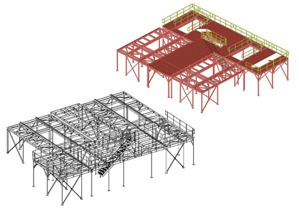 Structural Steel Modeled in SDS-2 engineering 1